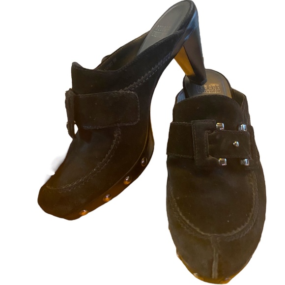 Stuart Weitzman double agent, heeled, suede, studded, mules. sz 5 - Picture 4 of 16